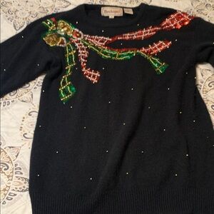 Bechamel Black Sweater with Festive Bow